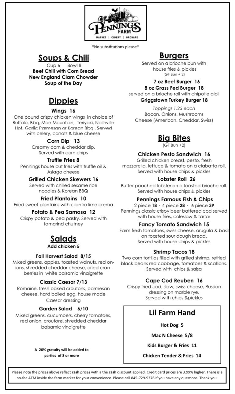 Farm to Table Restaurant Warwick, Orange County NY